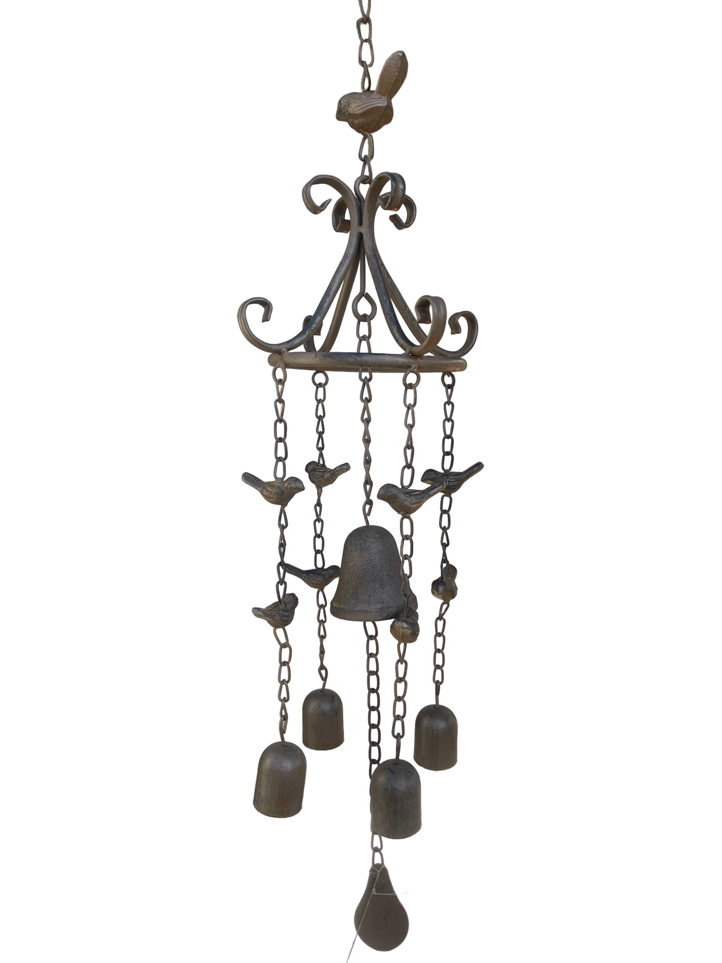 Cast Bell and Birds Ornament