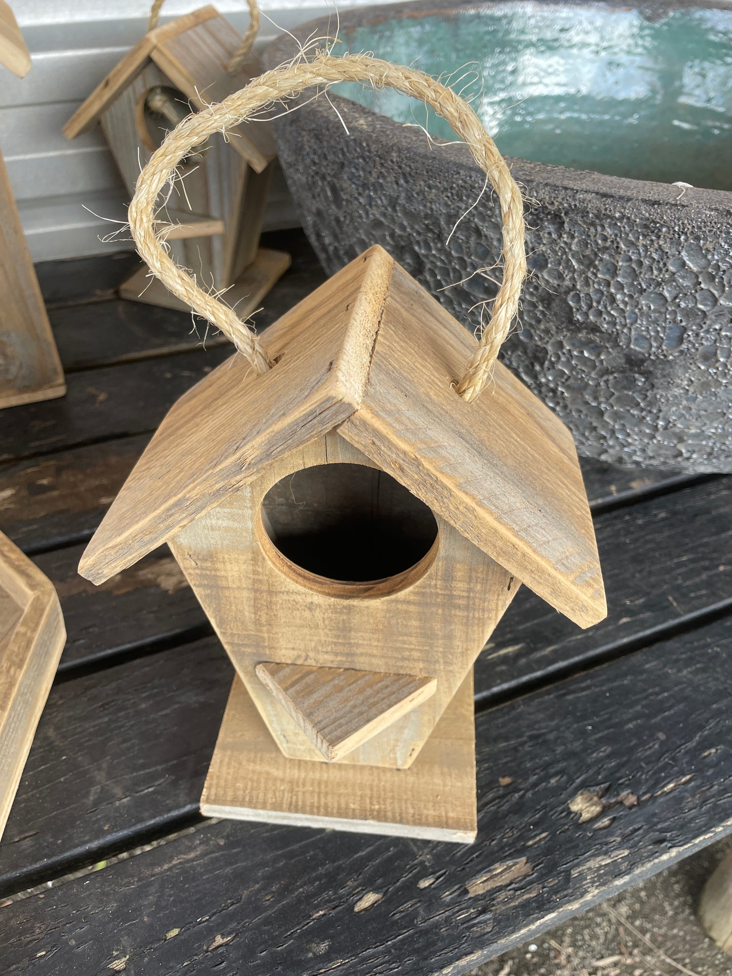 Birdhouse - Beach Style Timber - Coastal Inspired Natural Wood Nesting Box