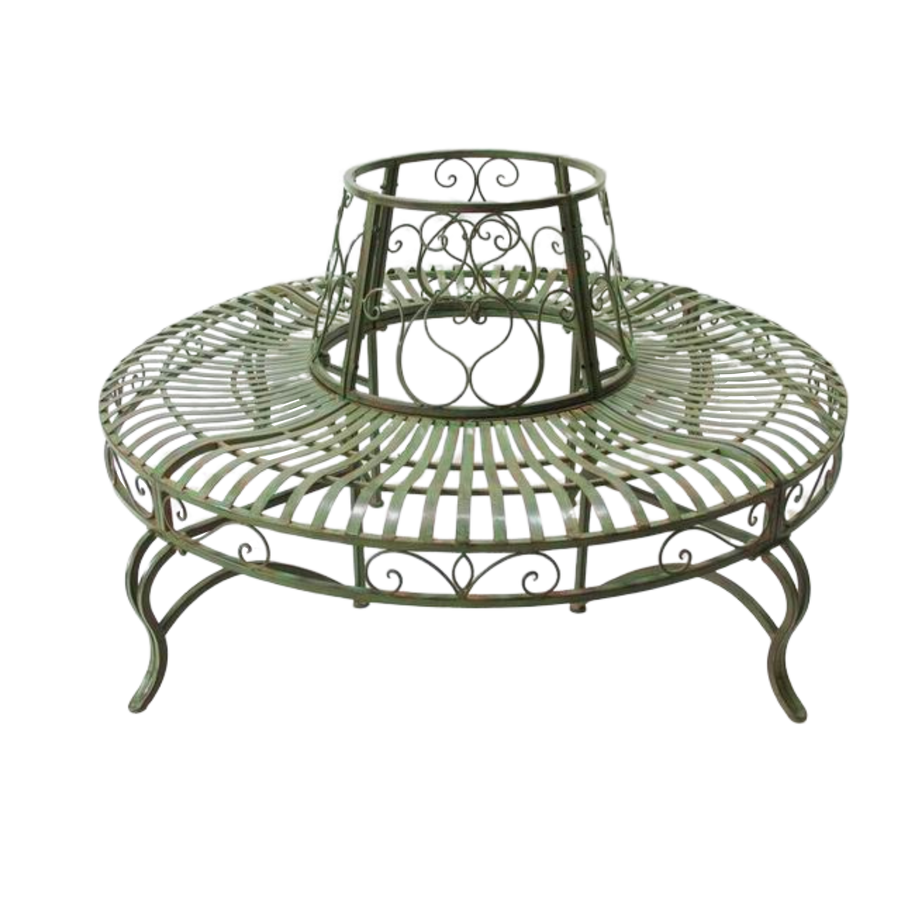 Tree Surround Distressed Antique Green