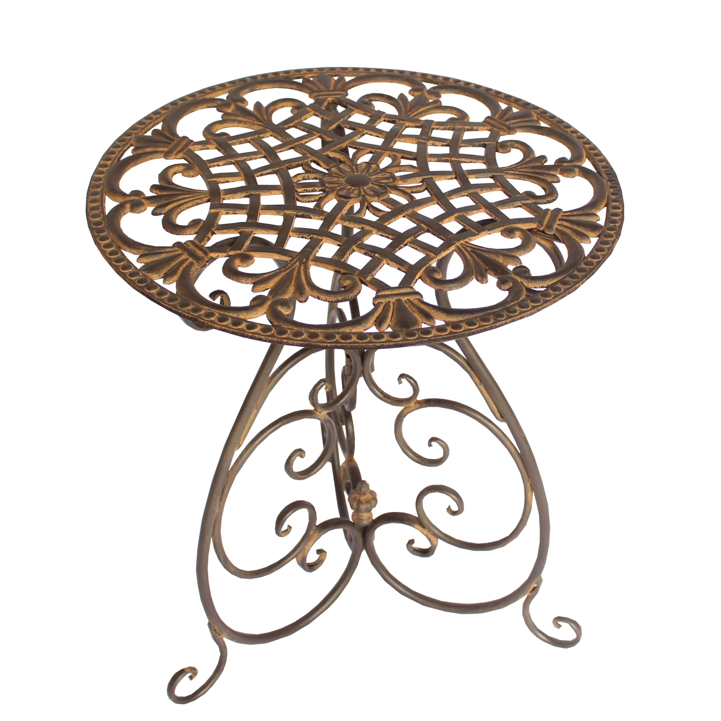 Metal Table - Cast Iron Top, Rustic Brown