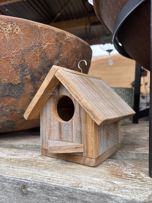 Birdhouse 200mm Timber - Natural Wood Garden Nesting Box