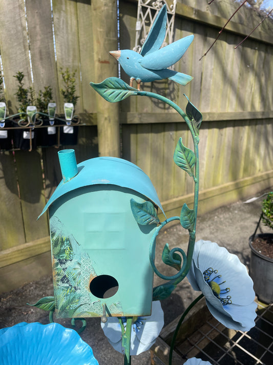 Garden stake - Decorative Garden Birdhouse