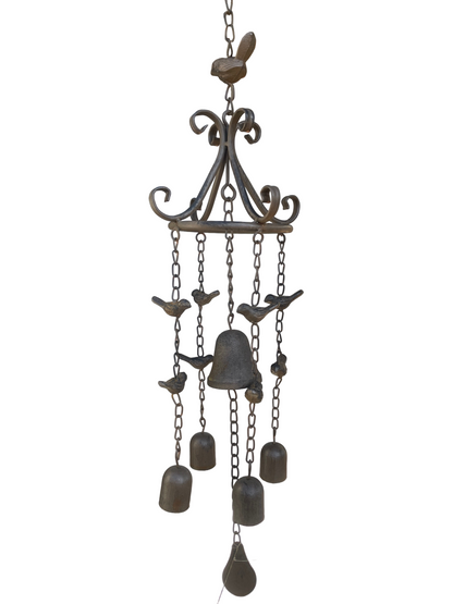 Cast Bell and Birds Ornament