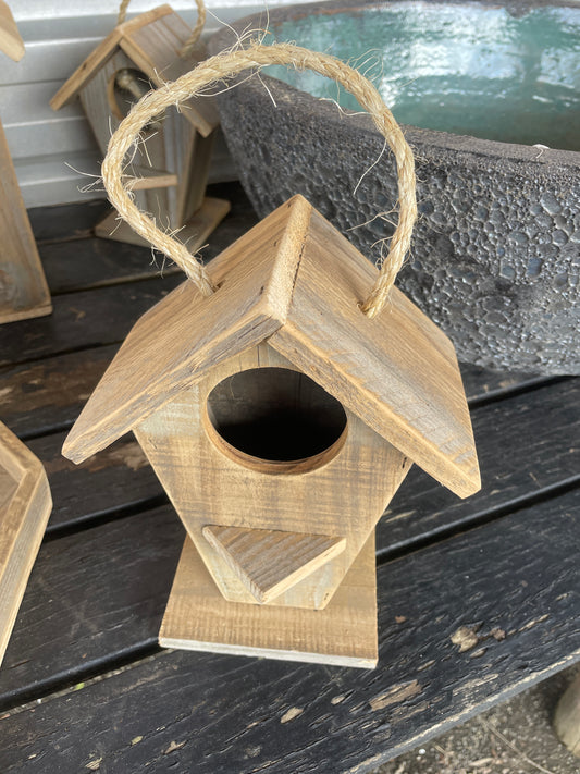 Birdhouse - Beach Style Timber - Coastal Inspired Natural Wood Nesting Box