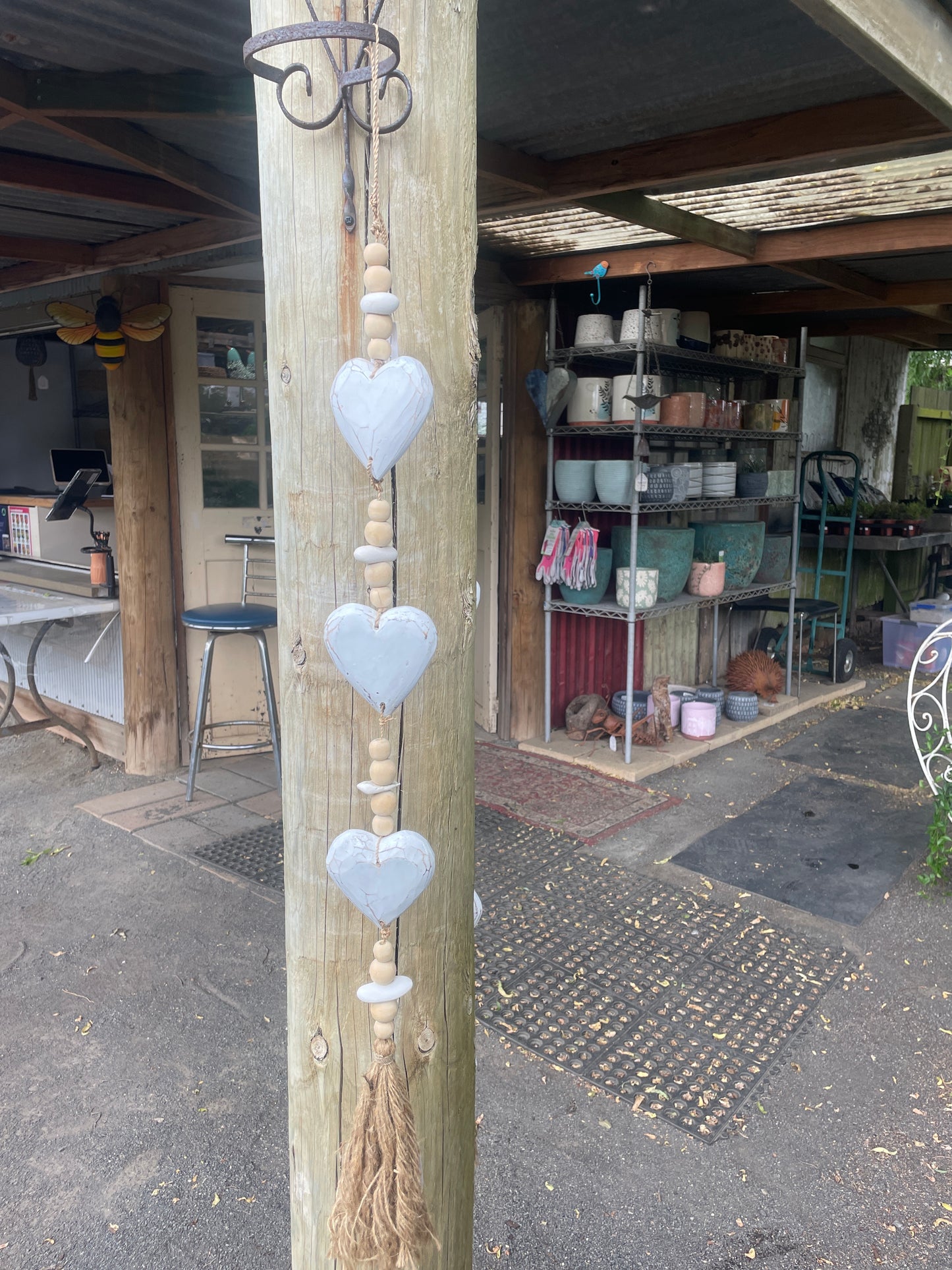 Hanging Ornament - Three Hearts - Driftwood