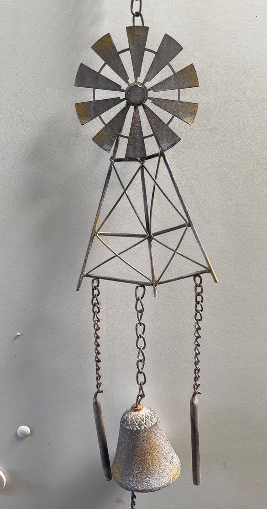 Windmill Chime with Cast Iron Bell