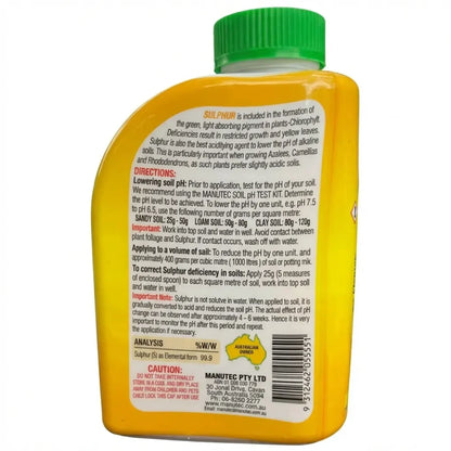 Manutec Sulphur 500gm - Garden Soil Conditioner & Fungicide