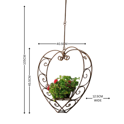Hanging Heart Plant Holder Rust