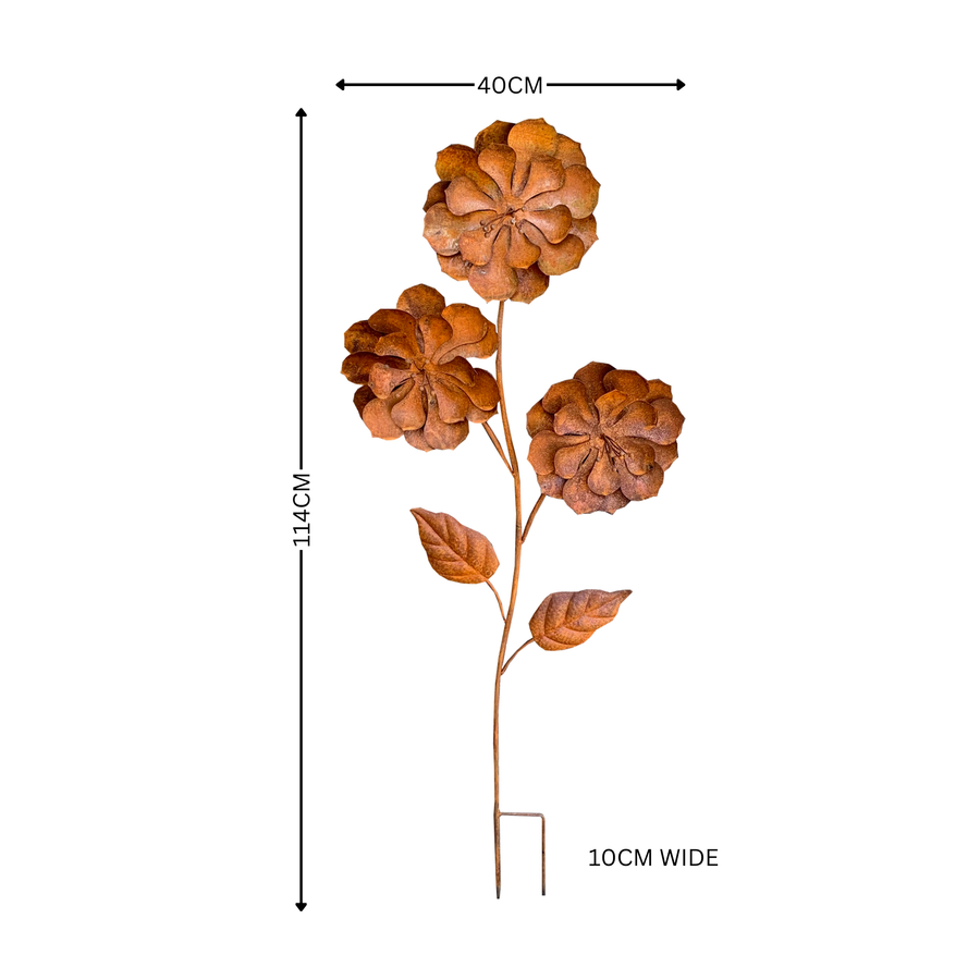 Garden Stake 3 flowers