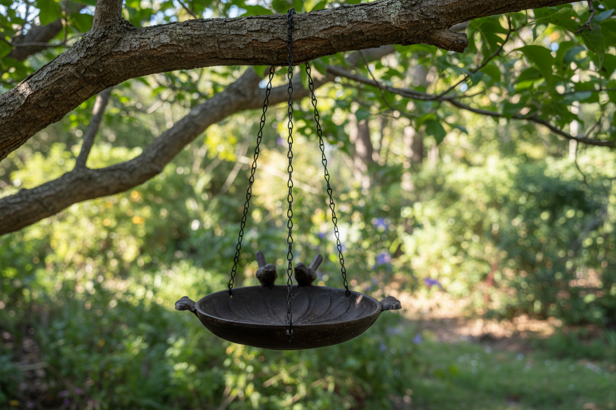 Bird Feeder - Cast Iron with Bird