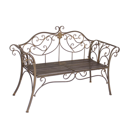 Verona Rustic Brown Outdoor Metal Garden Bench