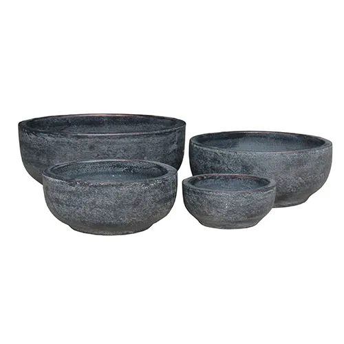 Onslow copper bowl planters set of four sizes