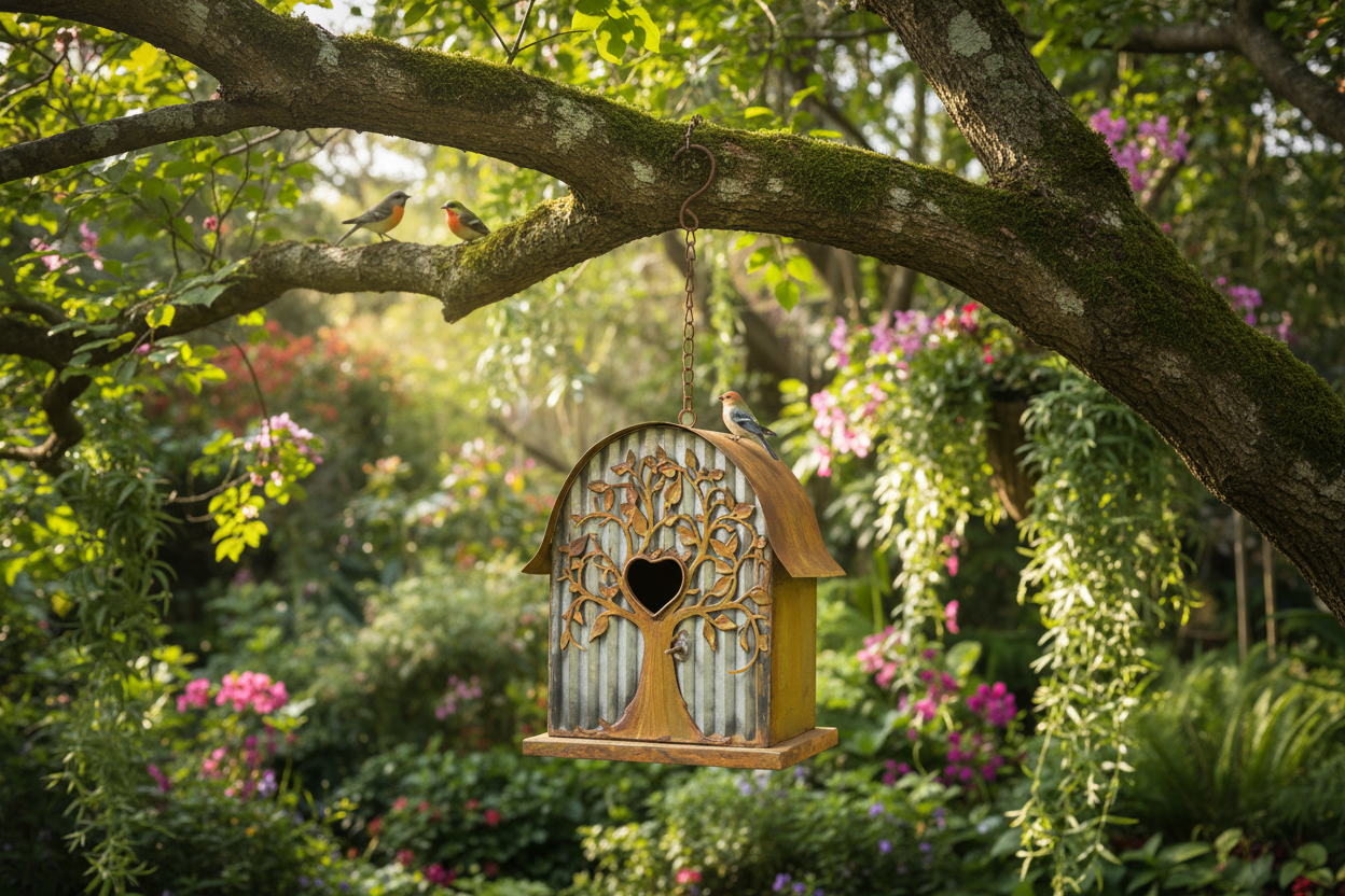 Bird House - Rustic Galvanised and Tin