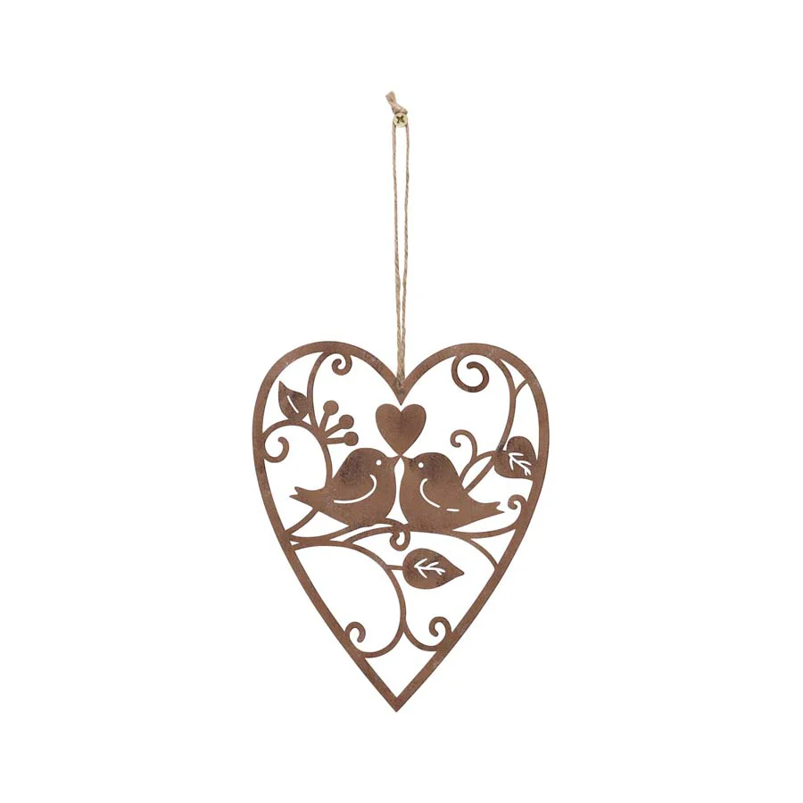 Hanging Lovebirds in Heart